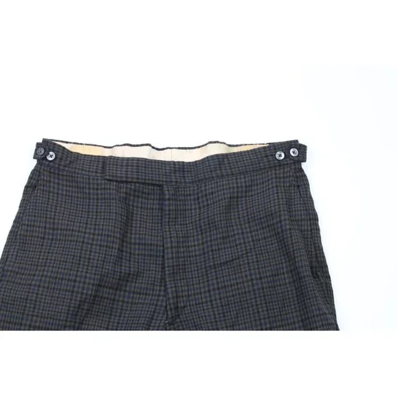 Vintage 30s Mens Size 32x28 Distressed Wool Wide Leg Pants Trousers Plaid USA
